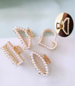 Myra Collection clutch claw for women girls golden 4 pcs Hair Clip (Gold, Silver)