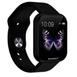 Bouncefit D20 Y68 Fitness Band Smart Watch for Men, Women, Boys, Girls, Kids – Single Touch Interface, Water Resistant, Workout Modes, Quick Charge Sports Smartwatch – Jet Black