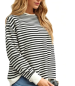 VIMAL JONNEY Women Striped T-Shirt || T-Shirt for Women || Full Sleeve T Shirt || T-Shirt-VIMAL640620 - Image 2