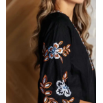 Casual Regular Sleeves Embroidered Women Black Top - Image 3