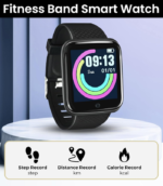 Bouncefit D20 Y68 Fitness Band Smart Watch for Men, Women, Boys, Girls, Kids – Single Touch Interface, Water Resistant, Workout Modes, Quick Charge Sports Smartwatch – Jet Black - Image 2
