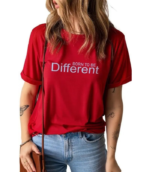 Women Printed Round Neck Pure Cotton Red T-Shirt