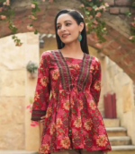 Casual Regular Sleeves Printed Women Red Top