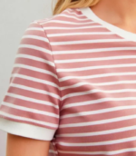 Women’s Striped Western Top | Round Neck Cap Sleeve T-Shirt for Women | Loose Fit Casual Summer Wear - Image 3