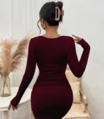 Stylish Party Wear For Girls Bodycon Dress/Party Wear For Girls LYKRA Dress - Image 2