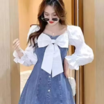 WOMEN AND GIRL LATEST DENIM DRESS