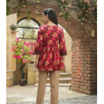 Casual Regular Sleeves Printed Women Red Top - Image 2