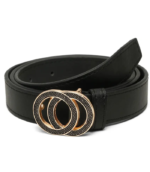 Women Formal Black Synthetic Belt - Image 3