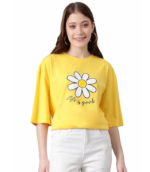 KOTTY Women’s Graphic Printed T-Shirt – Soft Cotton Blend Tee for Everyday Style