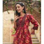 Casual Regular Sleeves Printed Women Red Top - Image 3
