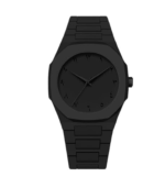 Mens Analog Stainless Steel Strap Men's Aura Watch with Arabic Numerals Matte Black Minimalist Analog Trending Wristwatch