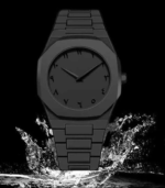 Mens Analog Stainless Steel Strap Men's Aura Watch with Arabic Numerals Matte Black Minimalist Analog Trending Wristwatch - Image 3
