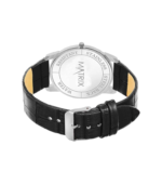 Matrix Men's Signature Two Hands & Cut Glass with Leather Strap Analog Watch ( Black / White Dial ) - Image 3