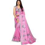 Yashika Womens Elegant Printed Art Silk Saree with Matching Blouse Material - Perfect for Festive and Special Occasions, Exquisite Design and Vibrant Colors