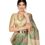 Priyashi Womens Woven Printed Art Silk Saree With Unstitched Blouse Material