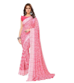 Yashika Womens Yashika Women's Trendy Georgette Rama Color Saree with Blouse Material(AMINA RAMA)