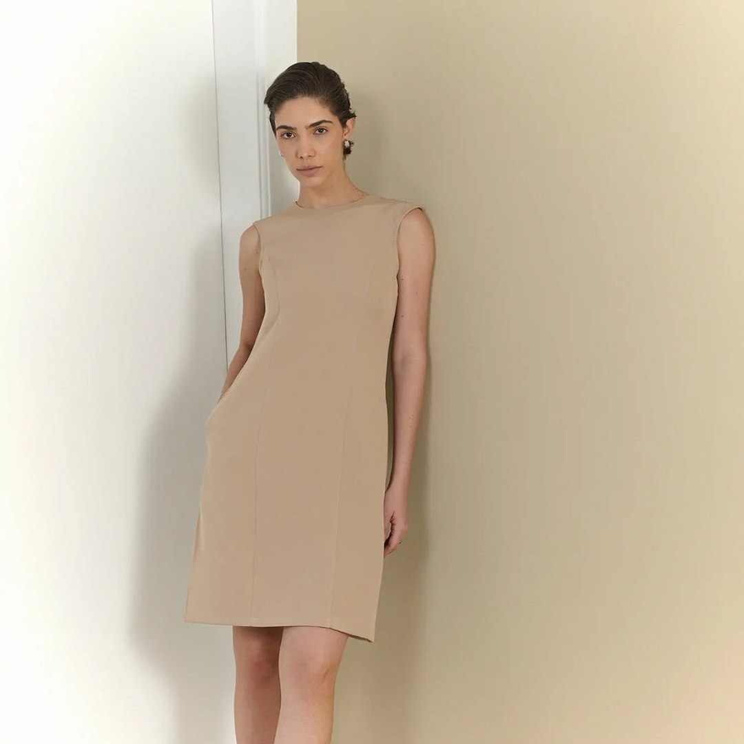 15-4.png A-Line Dress – Beige - Image 1