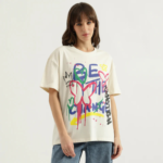 Women Round Neck Tropical T-Shirt