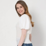 White Puff Sleeves Top - Image 2