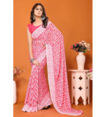 Yashika Womens Yashika Women's Trendy Georgette Rama Color Saree with Blouse Material(AMINA RAMA) - Image 2