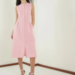 Pure Cotton A-Line Dress – Pink