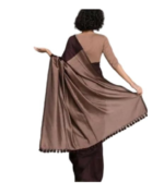 Women’s Cotton Solid Saree with Matching Blouse Piece - Image 3