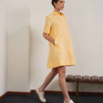 Pure Cotton A-Line Dress – Yellow