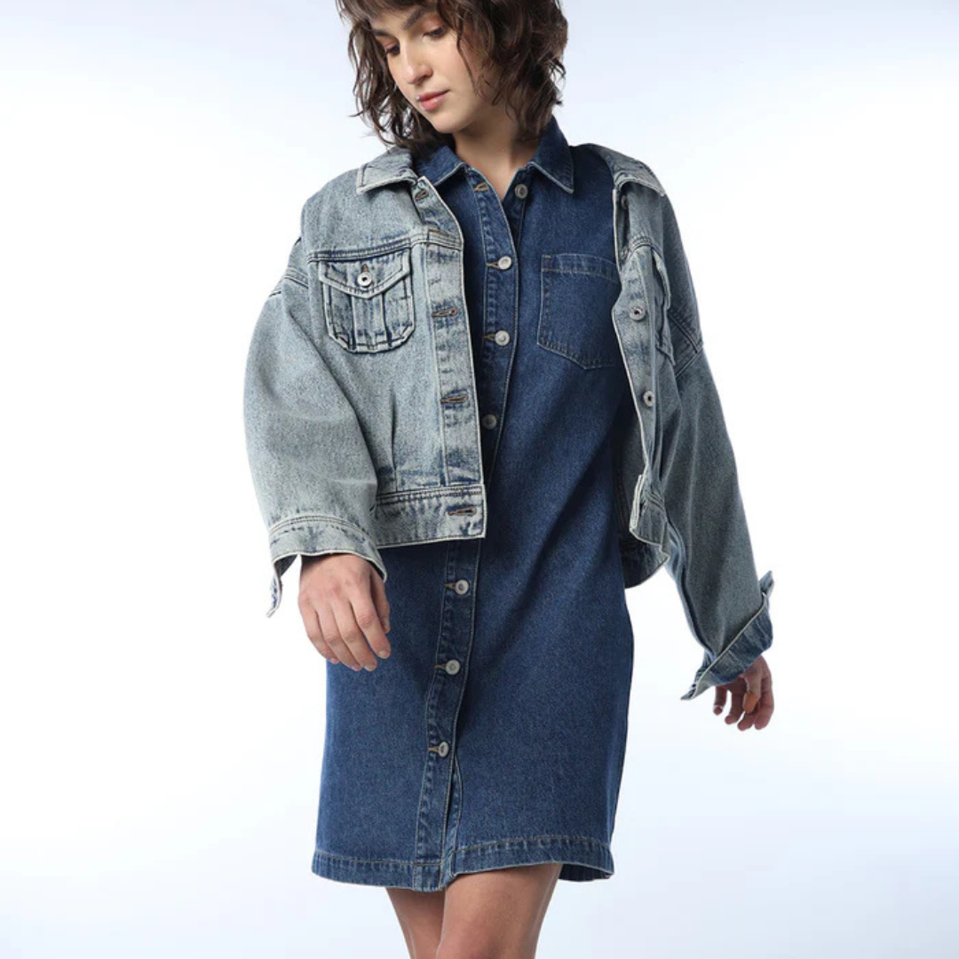 33.png Denim Shirt Dress - Image 1