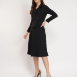 A-Line Jacket Dress – Black - Image 2