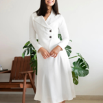 A-Line Jacket Dress – White
