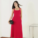 Fit and Flare Midi Dress – Pink