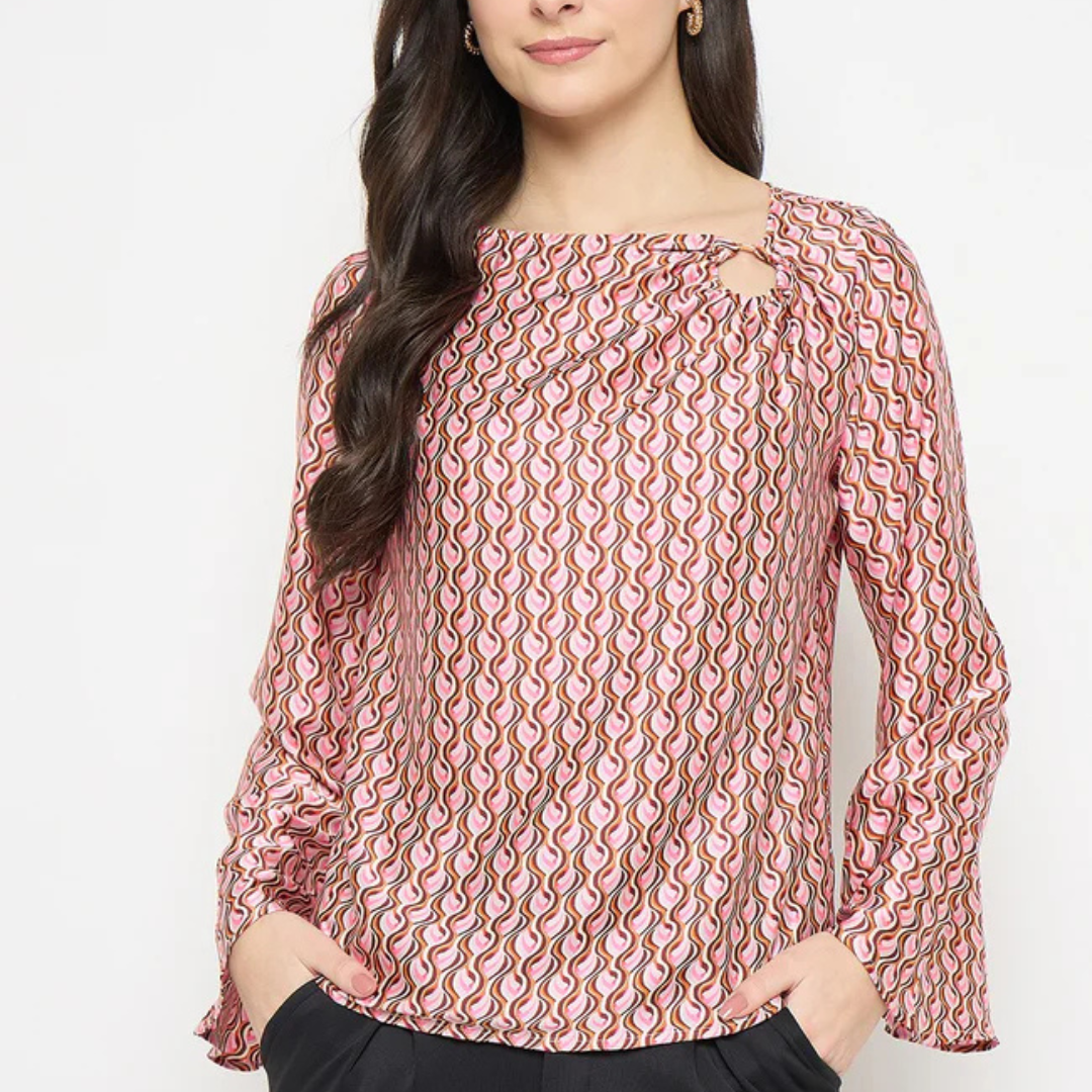 5-1.png Multi Color Chevron Print Top - Image 1