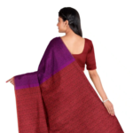 Tangail Zari Silk Saree – Violet and Red - Image 2