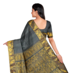 Baluchari Silk Saree – Grey - Image 2