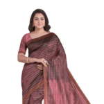 Handwoven Tangail Silk Saree with Zari – Pink