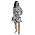 Printed Puff Sleeves Mini Dress - Image 2