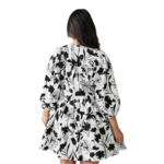 Printed Puff Sleeves Mini Dress - Image 3